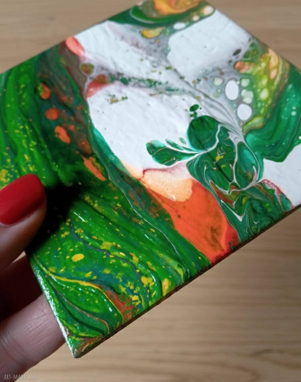 Wir Kolorów - unikalny magnes handmade na lodówkę 10x10 cm