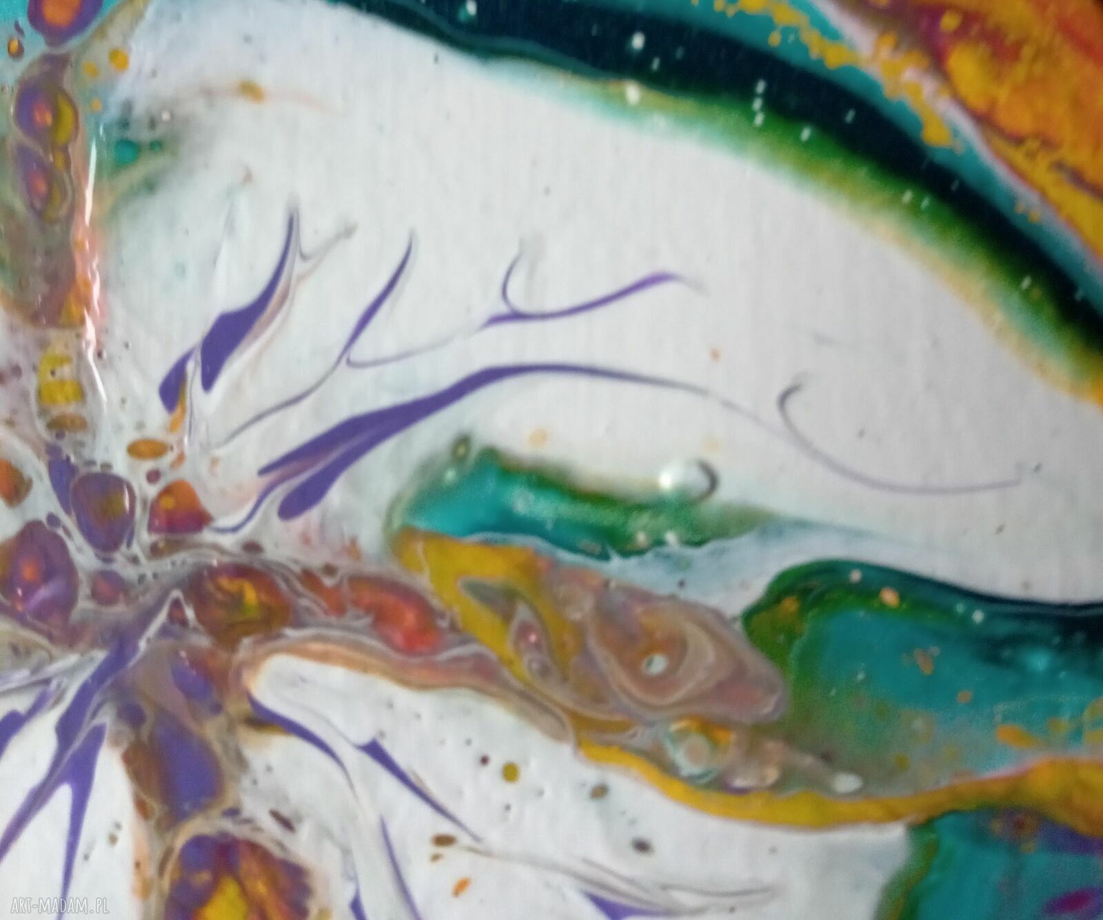 Wir Kolorów - unikalny magnes handmade na lodówkę (acrylic pouring)