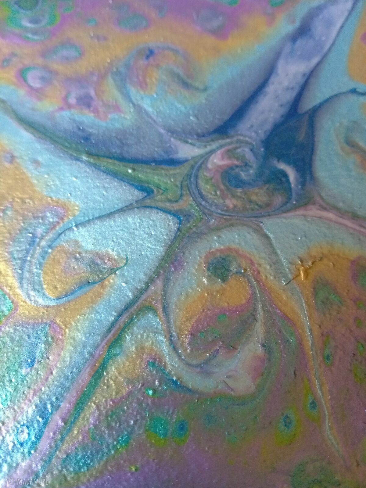 Unikalny magnes na lodówkę Wir Kolorów - ręcznie wykonany 10x10 cm