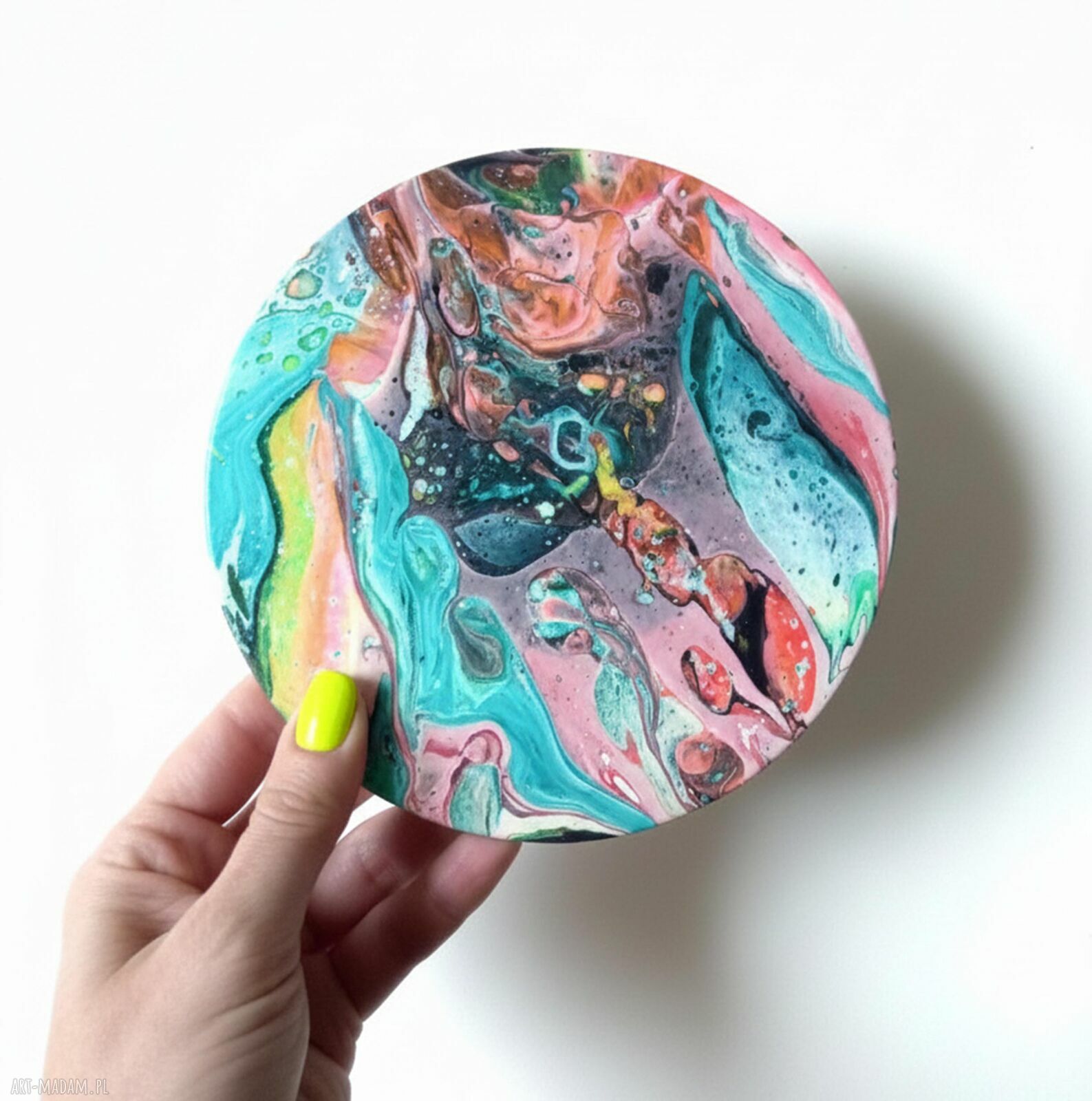 Unikalny magnes na lodówkę Wir Kolorów handmade - 15 cm