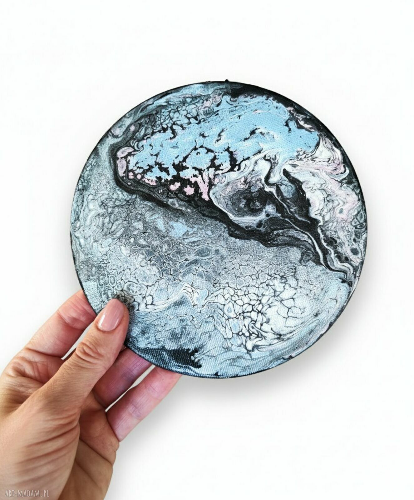 Magnez na lodówkę Wir Kolorów - handmade 15 cm - ręcznie malowana abstrakcja