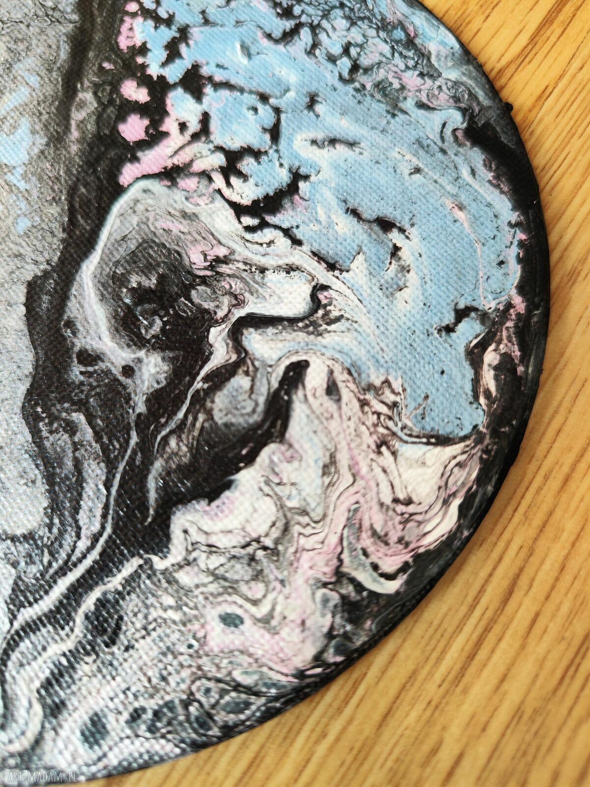 Magnez na lodówkę Wir Kolorów - handmade 15 cm - ręcznie malowana abstrakcja