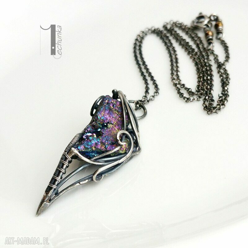 naszyjniki: Osobliwość aurora II naszyjnik z kwarcem tytanowym Handmade