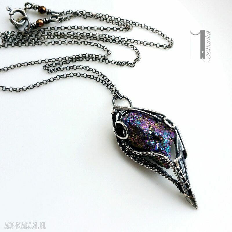 naszyjniki: Osobliwość aurora II naszyjnik z kwarcem tytanowym Handmade