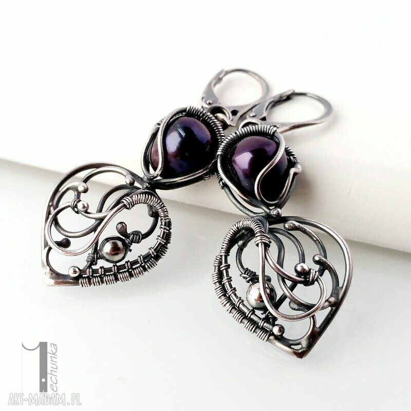 kolczyki: Skadi srebrne kolczyki z perłami Hand Made