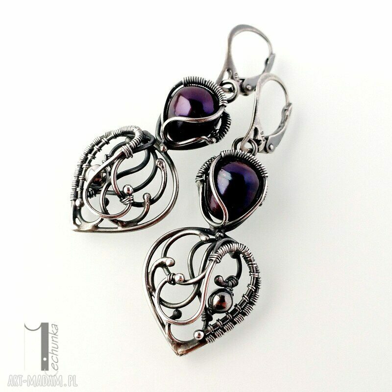 kolczyki: Skadi srebrne kolczyki z perłami Hand Made