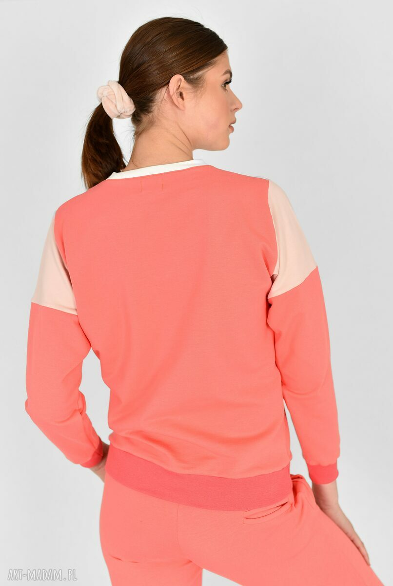 Bluza Wirginia pastelowy pomarańcz - ręcznie szyta z wełny OEKO-TEX