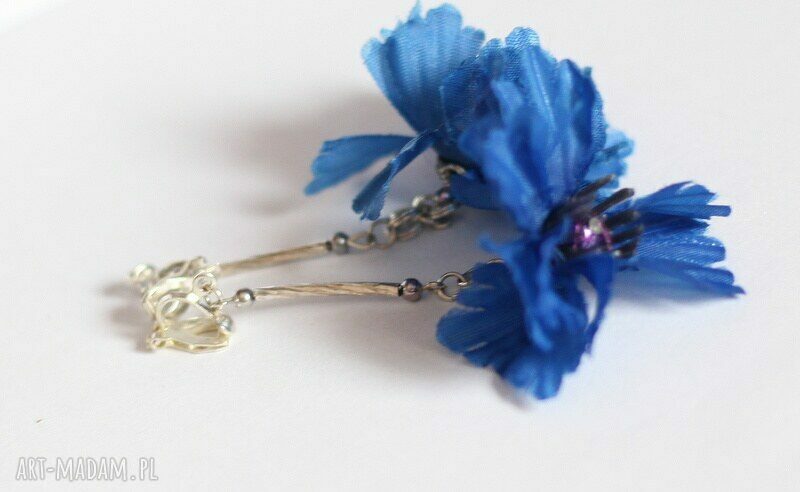 Kwiatowe klipsy handmade boho - Ruda Klara