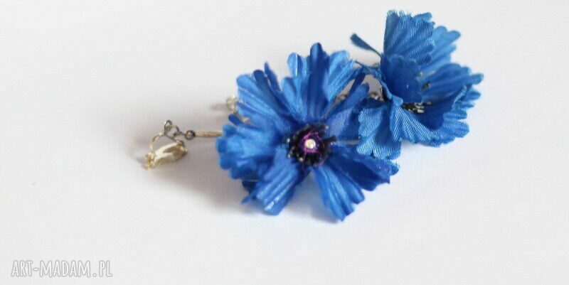 Kwiatowe klipsy handmade boho - Ruda Klara