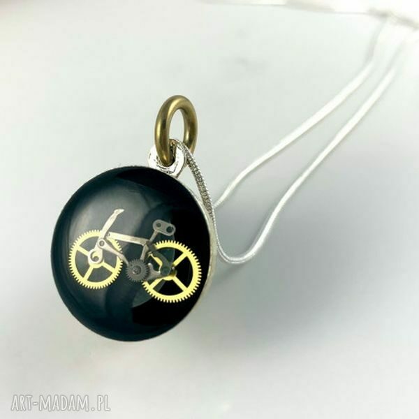 Wisior Bike Black - naszyjnik rower steampunk Drobiny Czasu