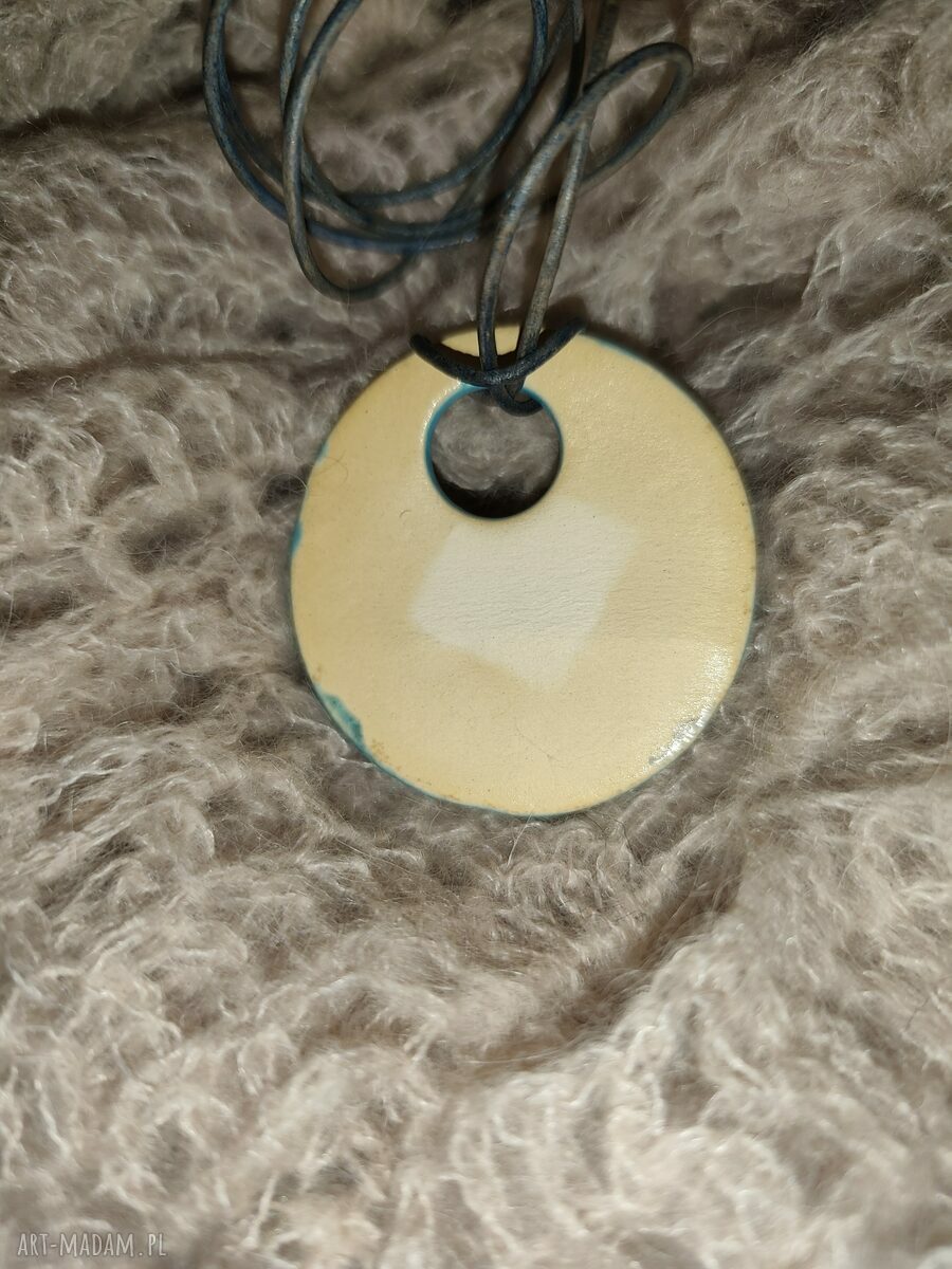 Wisior ceramiczny z turkusowym motywem natury - Wolna Chwila