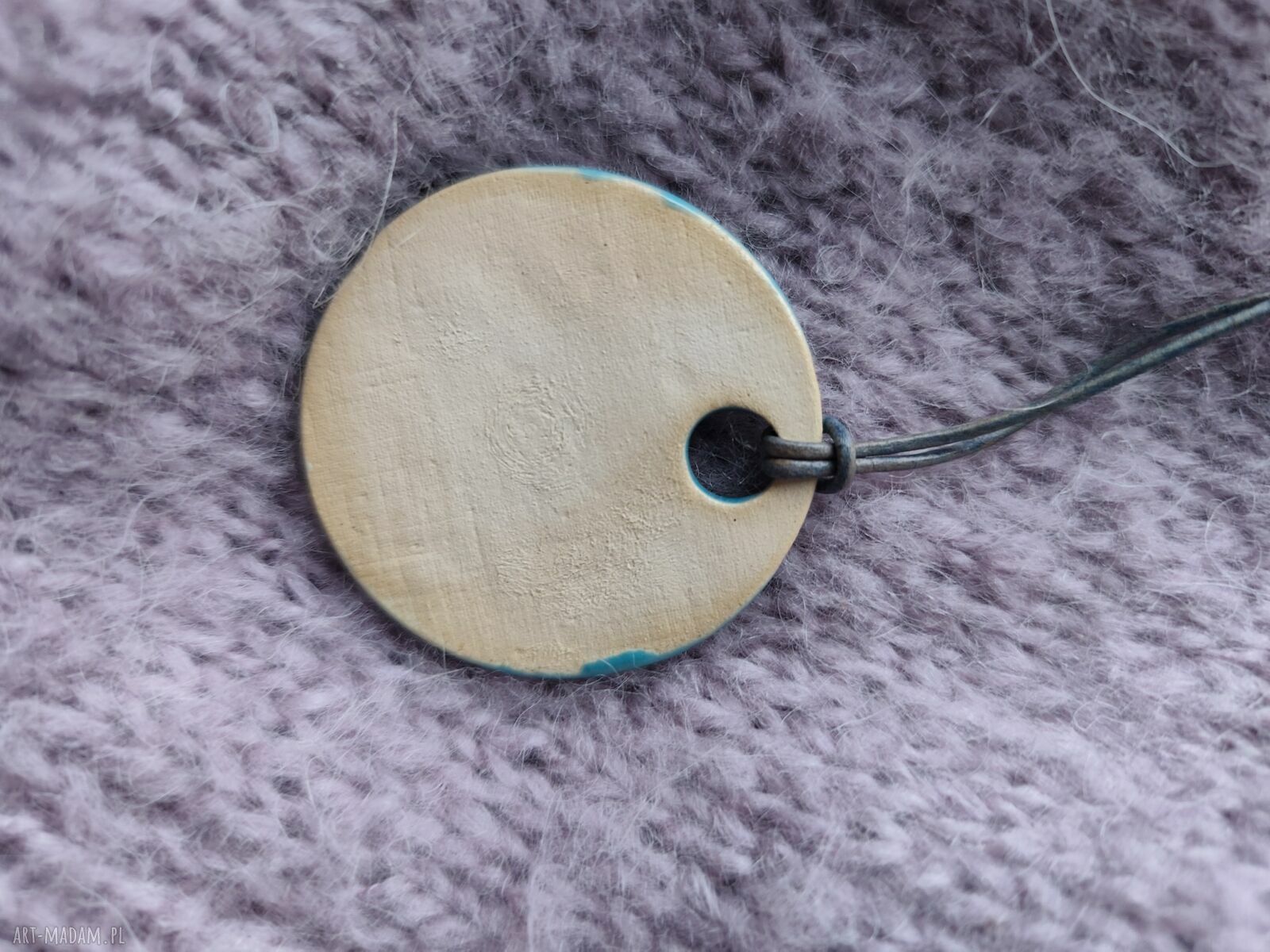 Wisior ceramiczny w turkusie - handmade prezent dla niej