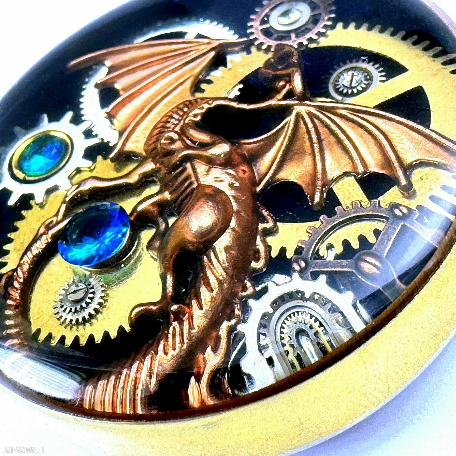 Wisior Dragon Stones II 3D - smok z trybików, unikat handmade