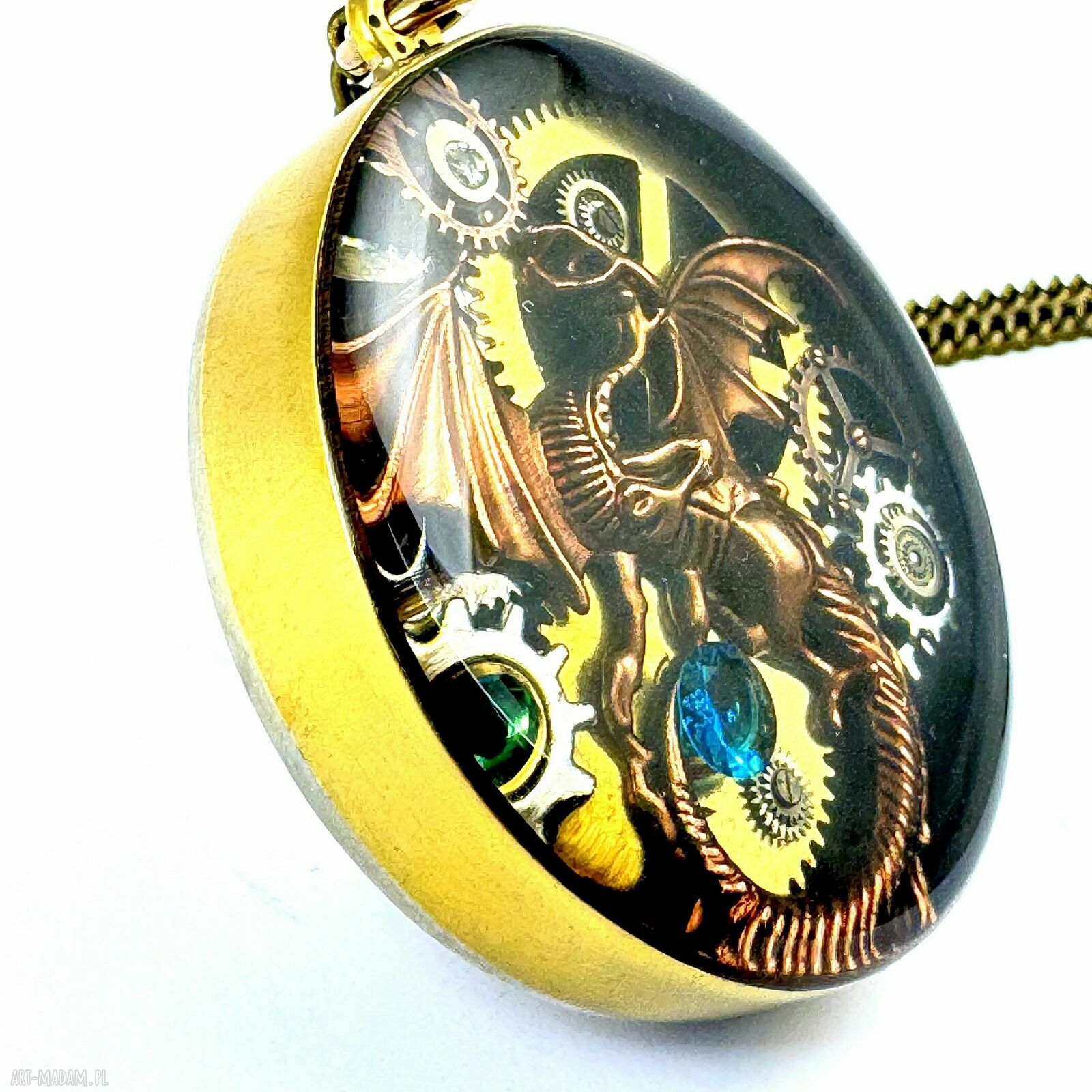 Wisior Dragon Stones II 3D - smok z trybików, unikat handmade
