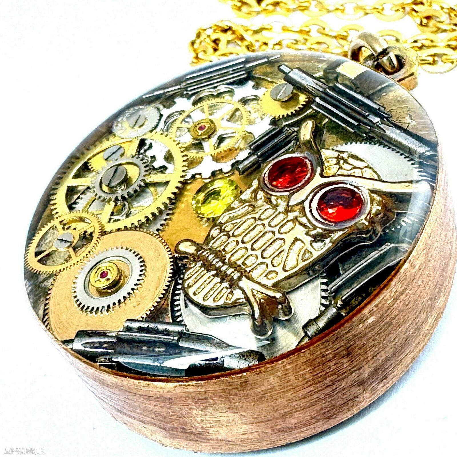 Dwustronny wisior sowa Owl IV 3D - ręcznie wykonany