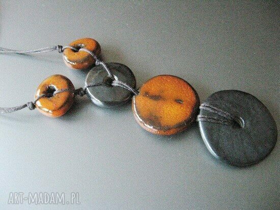 Wisior "Pomarańcze w czekoladzie" - ceramika handmade