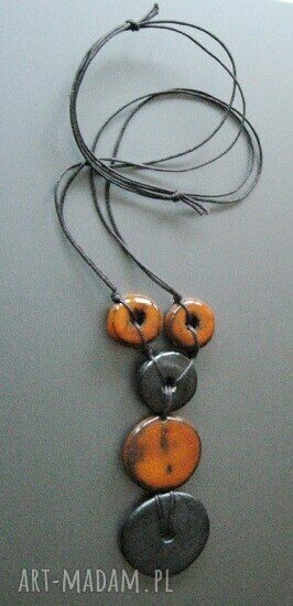 Wisior "Pomarańcze w czekoladzie" - ceramika handmade