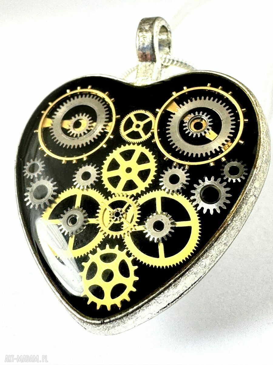 Wisior Silver Heart Black z czarnym sercem - handmade