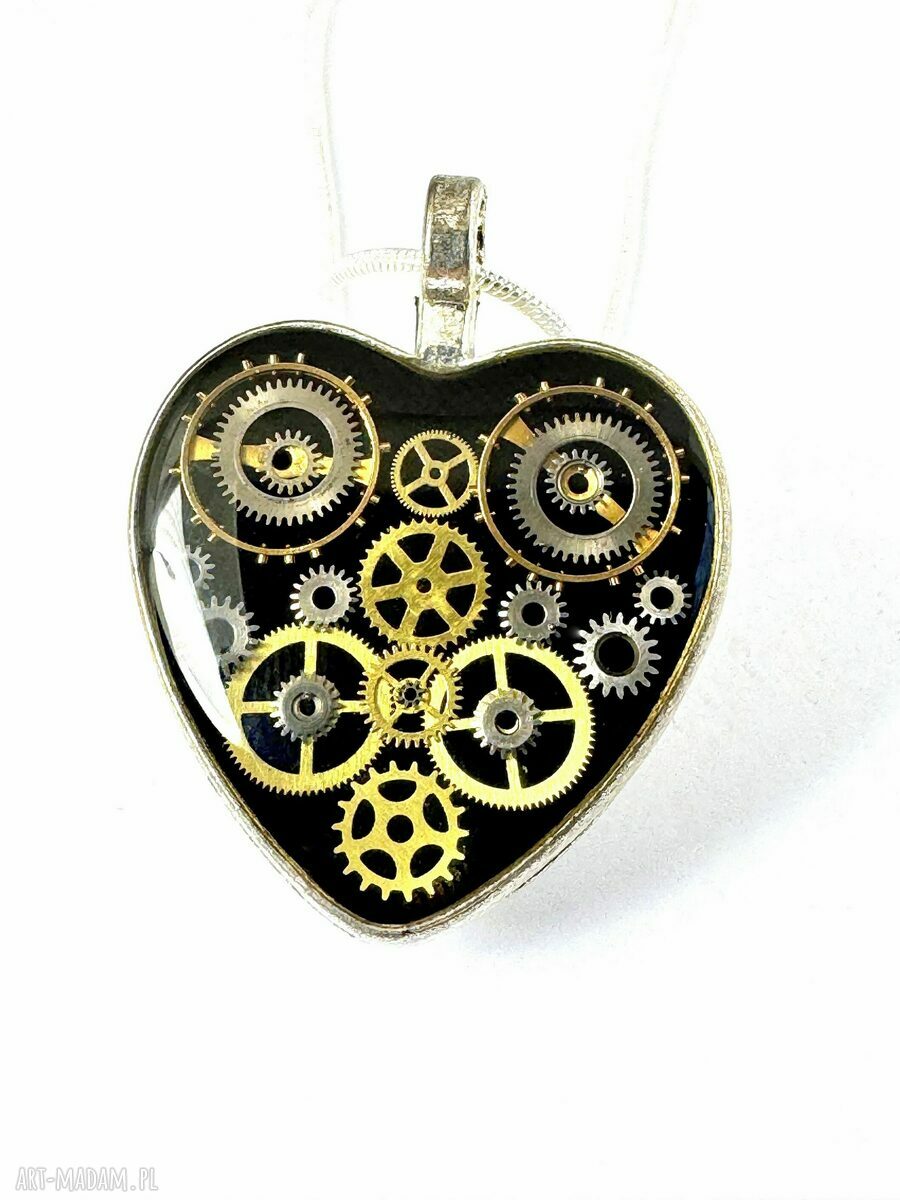 Wisior Silver Heart Black z czarnym sercem - handmade