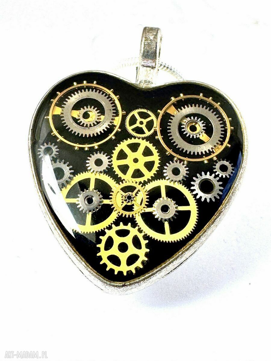 Wisior Silver Heart Black z czarnym sercem - handmade