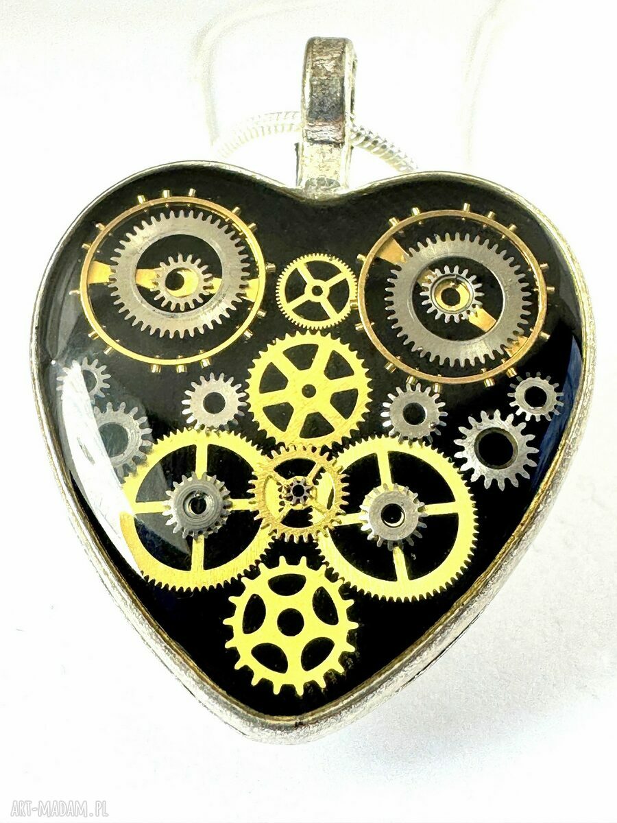 Wisior Silver Heart Black z czarnym sercem - handmade