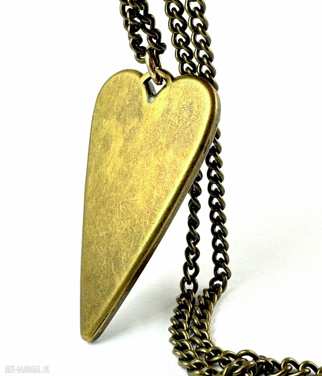 Wisiorek Sweet Heart Bronze Black III - serce z trybikami zegarka