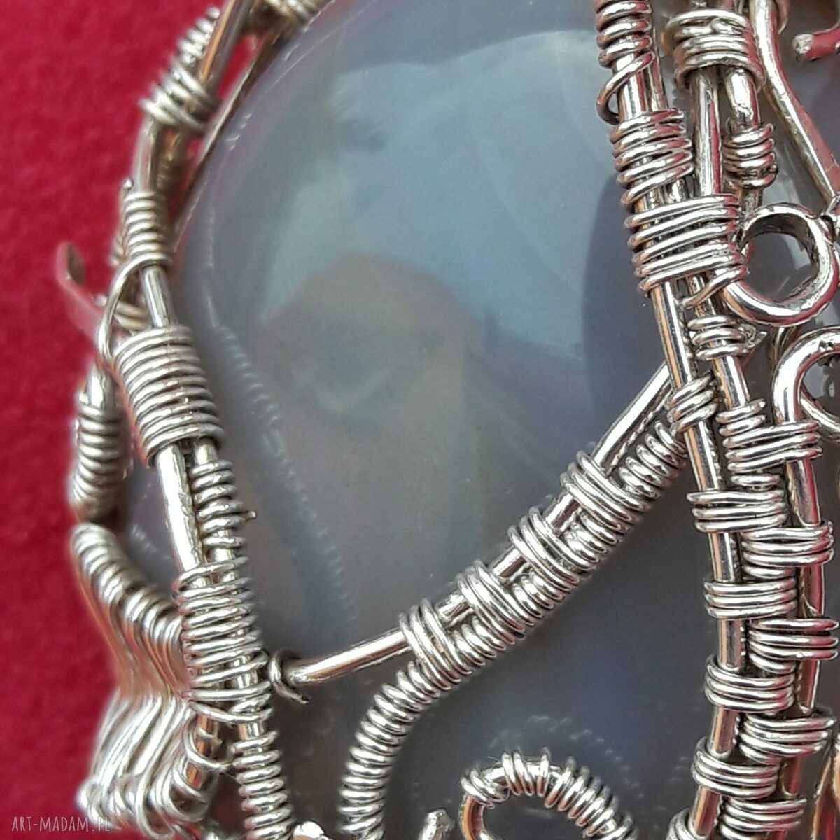 Wisior Wrapped Wire z agatem w srebrnej oprawie