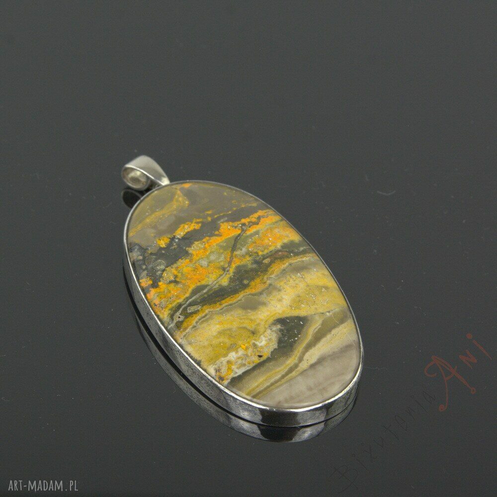 Wisior z jaspisem Z2 w srebrze 925 (handmade)