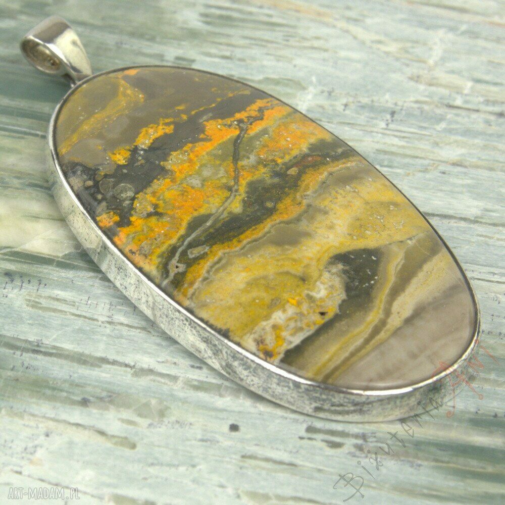 Wisior z jaspisem Z2 w srebrze 925 handmade