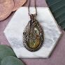 autorskie wisiorki miedziany wisiorek wire wrapping z labrdorytem #428