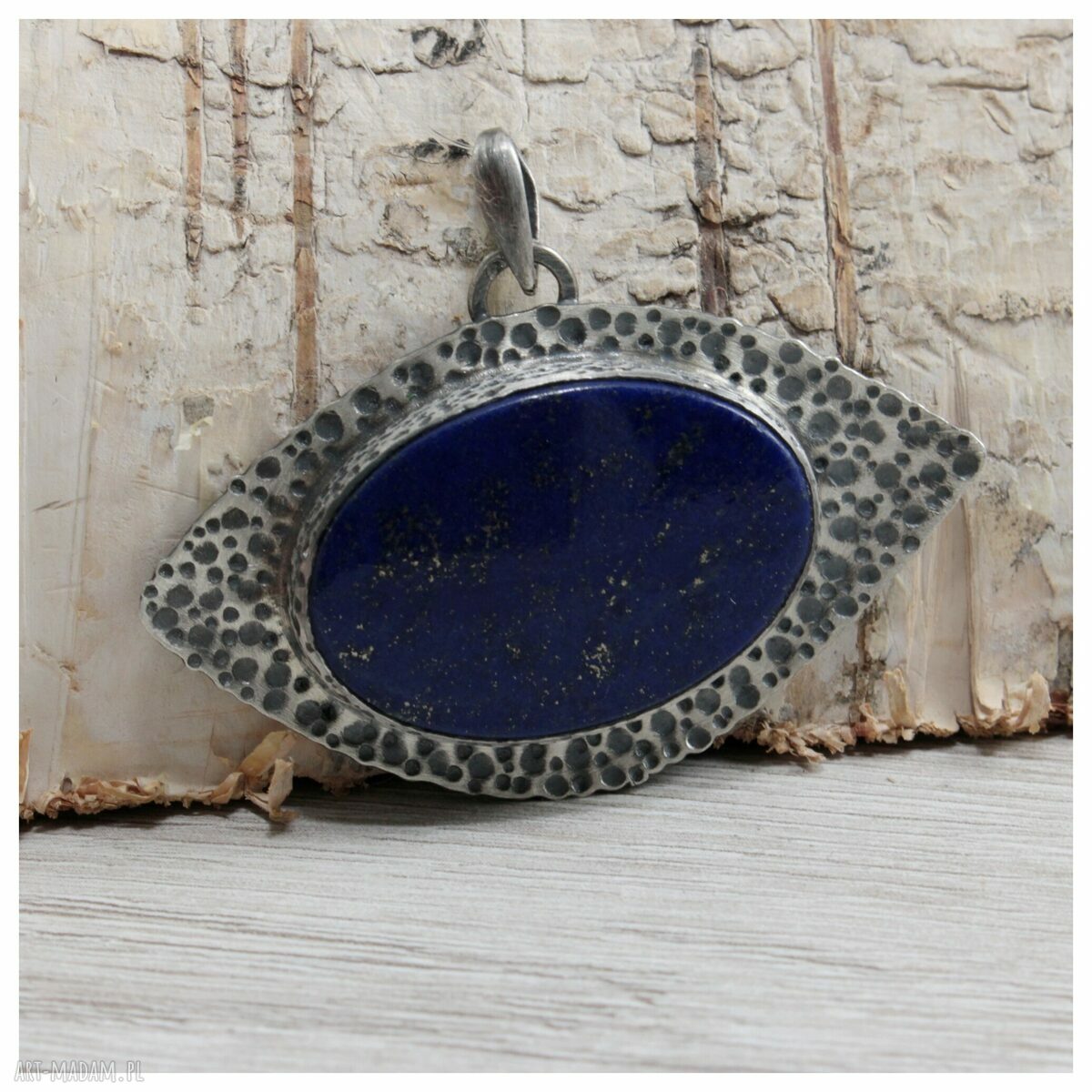 Lapis lazuli i srebro - wisiorek 1813a
