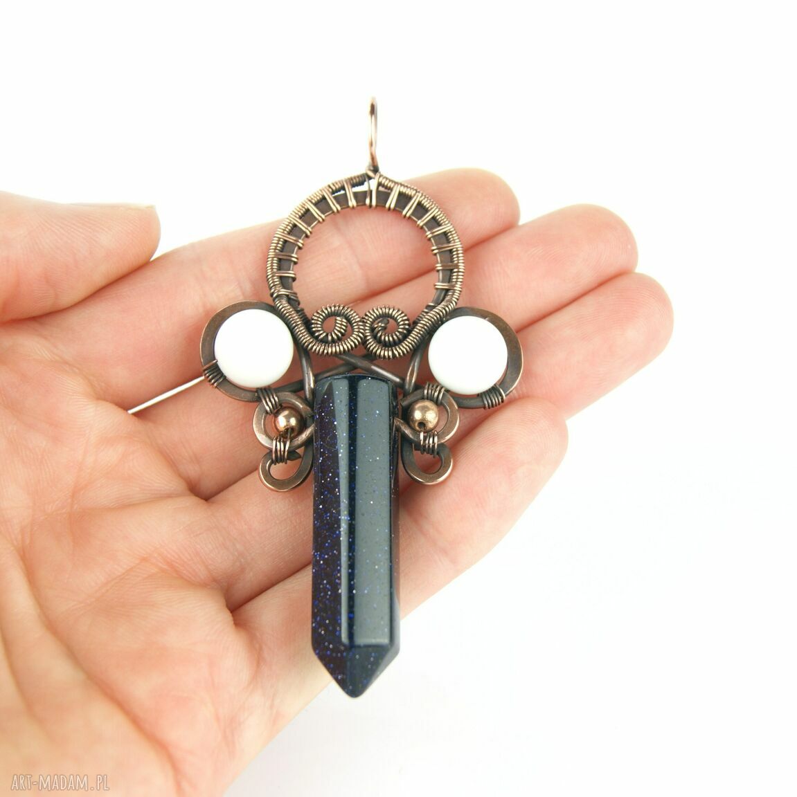 Wisiorek Noc Kairu - miedziany wire wrapping