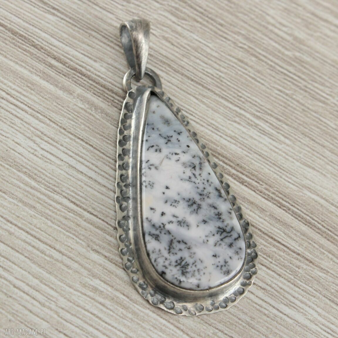 Wisiorek - Opal Dendrytowy i Srebro 1657