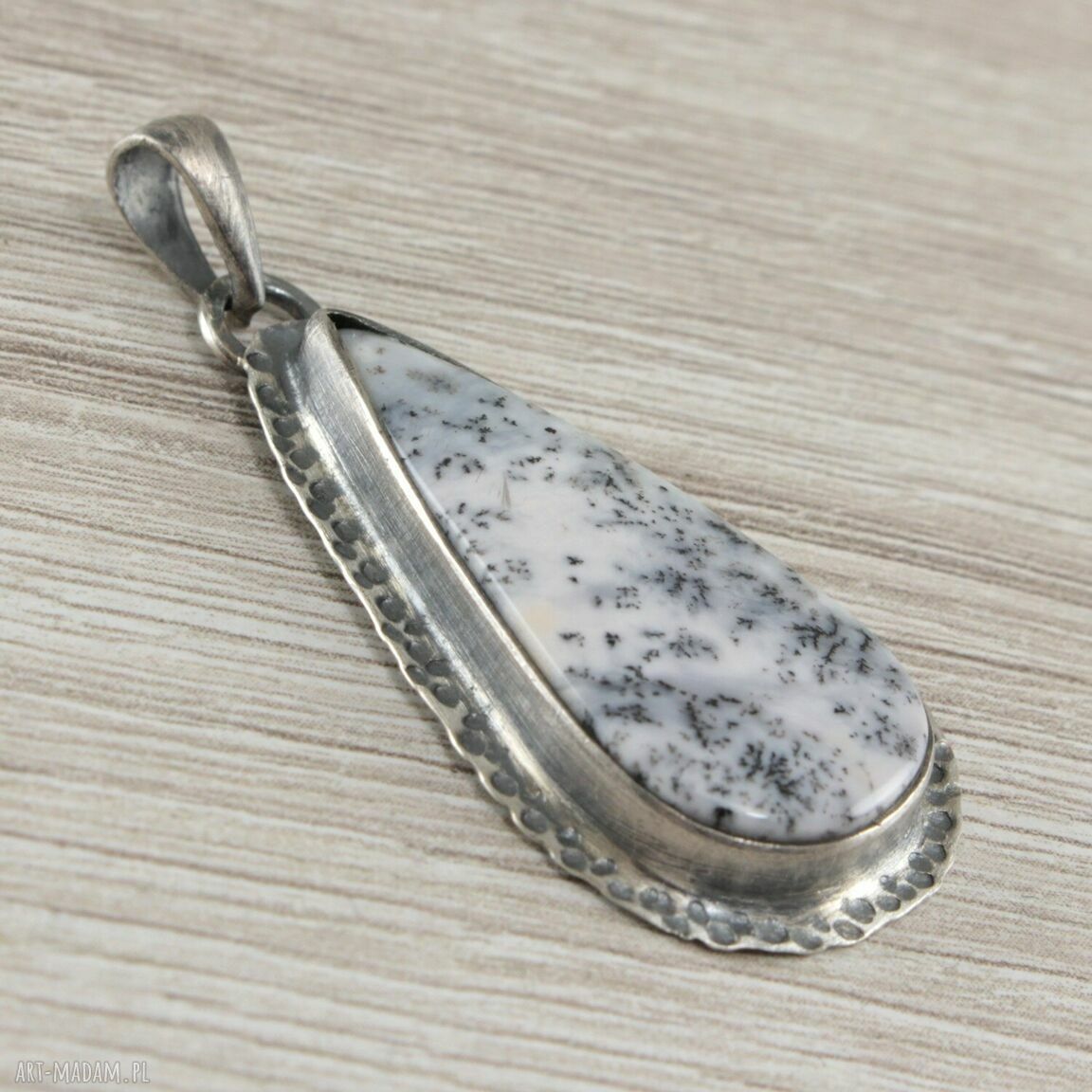 Wisiorek - Opal Dendrytowy i Srebro 1657