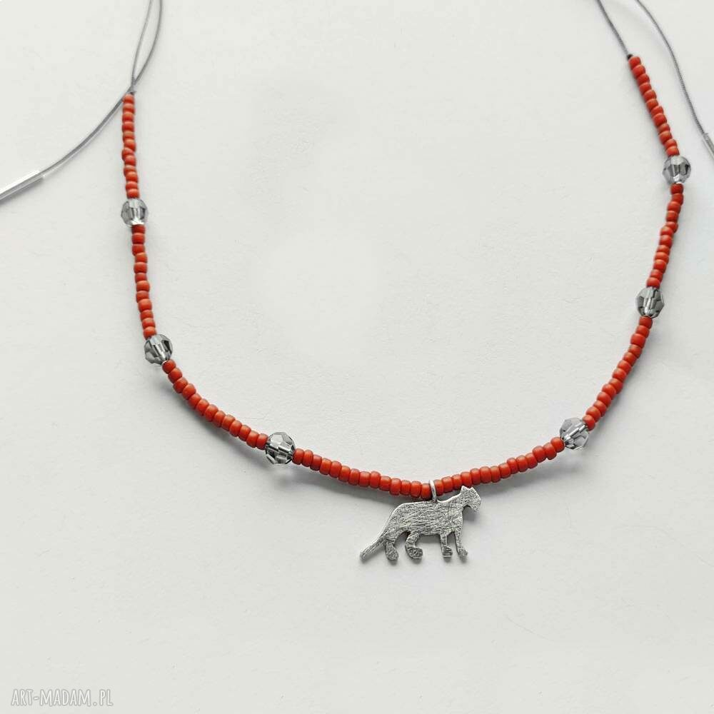 Panterka - ręcznie robiony wisiorek ze srebra 925 i Swarovski Elements