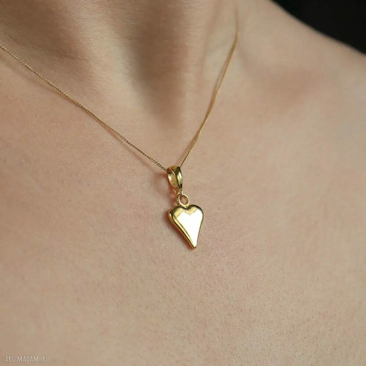 Wisiorek Serduszko grubo pozłacany - srebro 925, gładkie