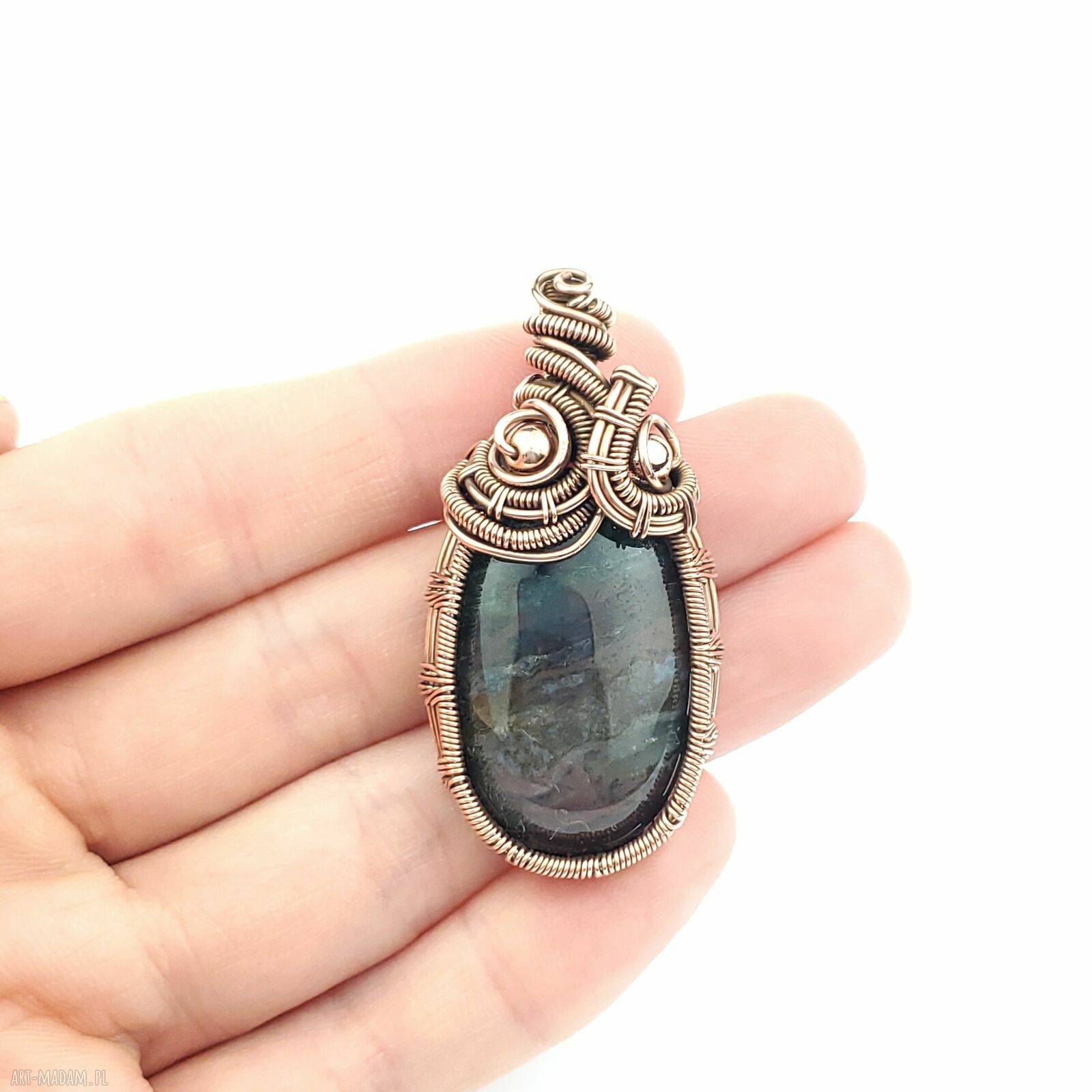 Wisiorek z agatem w technice wire wrapping