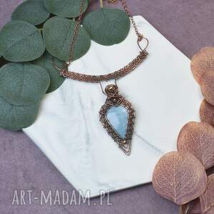 spirit of copper miedziany naszyjnik wire wrapping z opalem