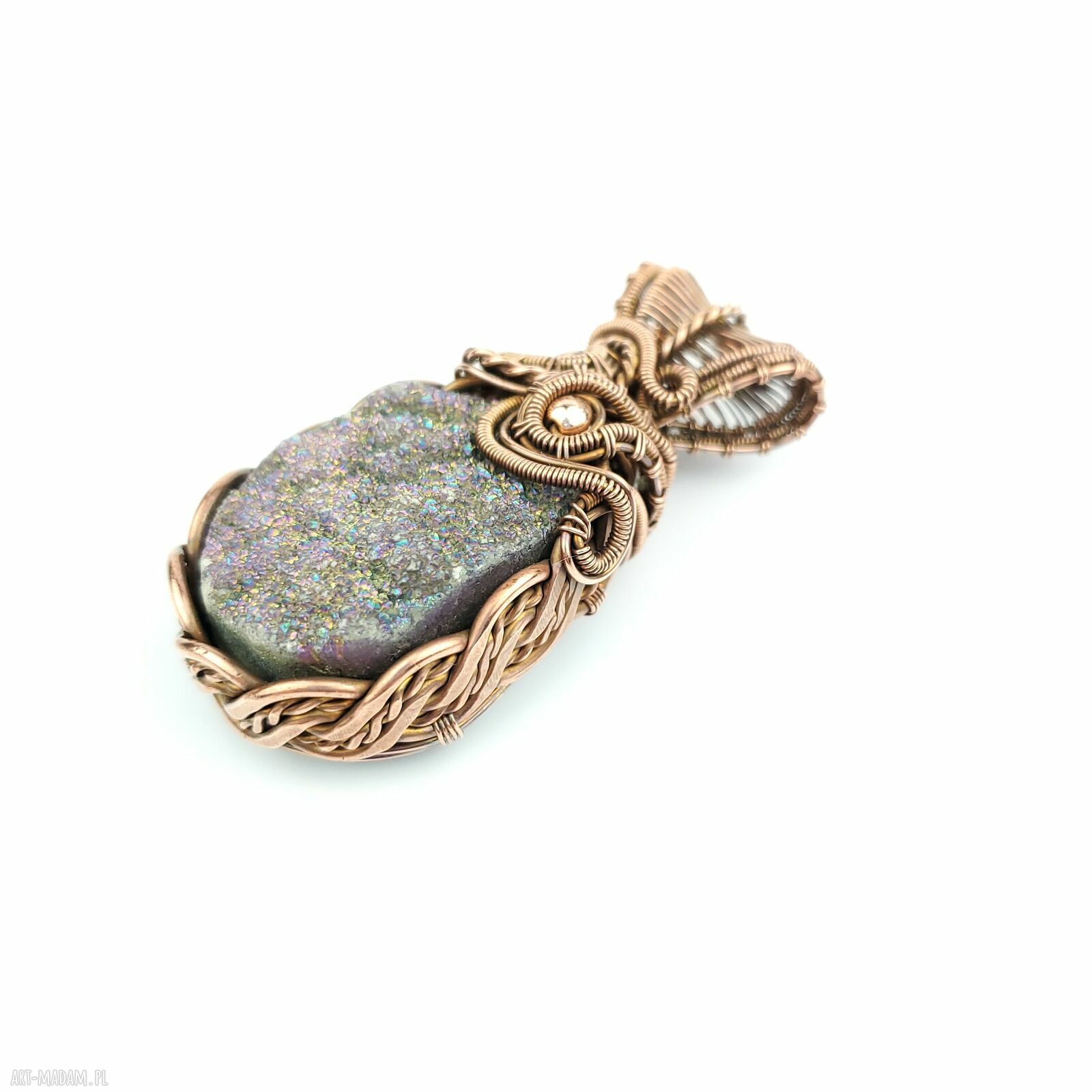 Wisiorek z kwarcem tytanowym - Blue Pearl Art