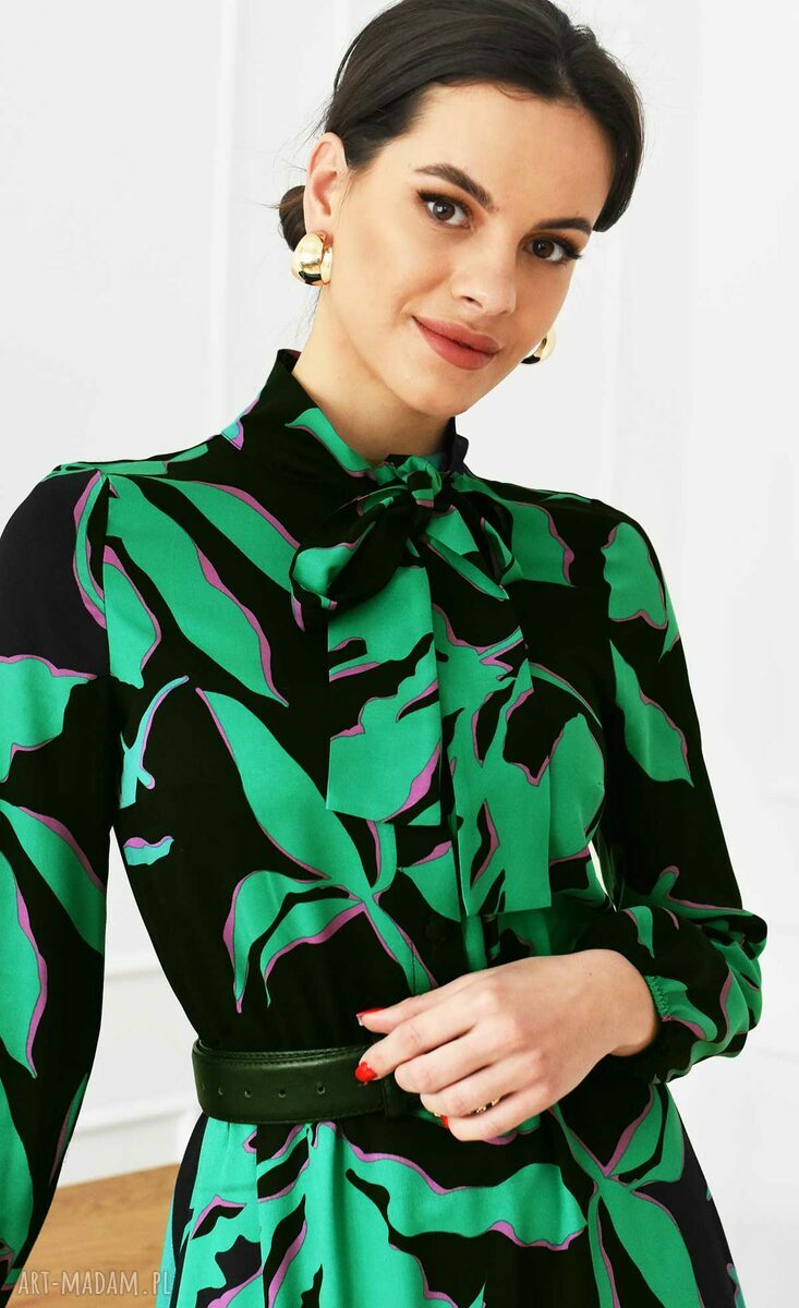 sukienki: Wiskozowa Sukienka Midi Total LAUREN (Vesper Zieleń) handmade