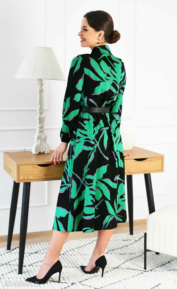 sukienki: Wiskozowa Sukienka Midi Total LAUREN (Vesper Zieleń) handmade