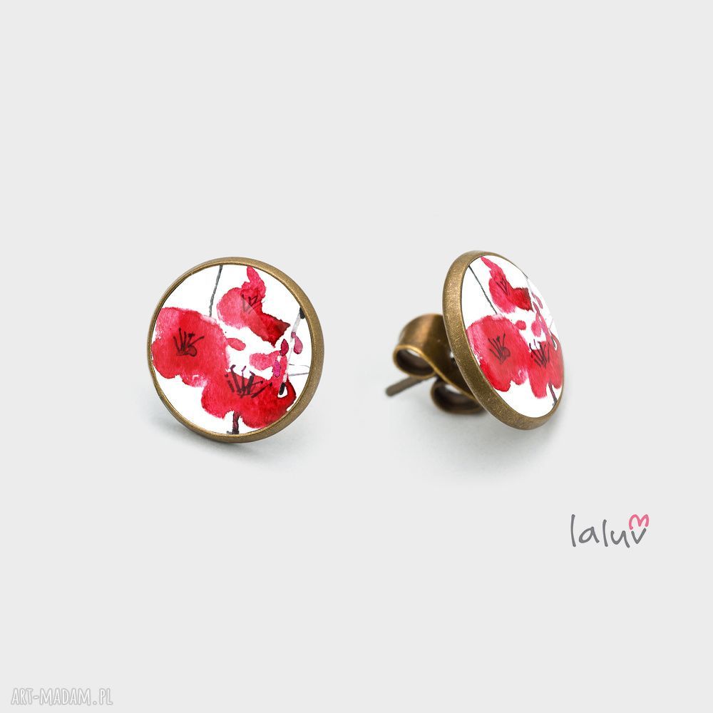 Mini kolczyki sztyfty Japan Flowers - handmade