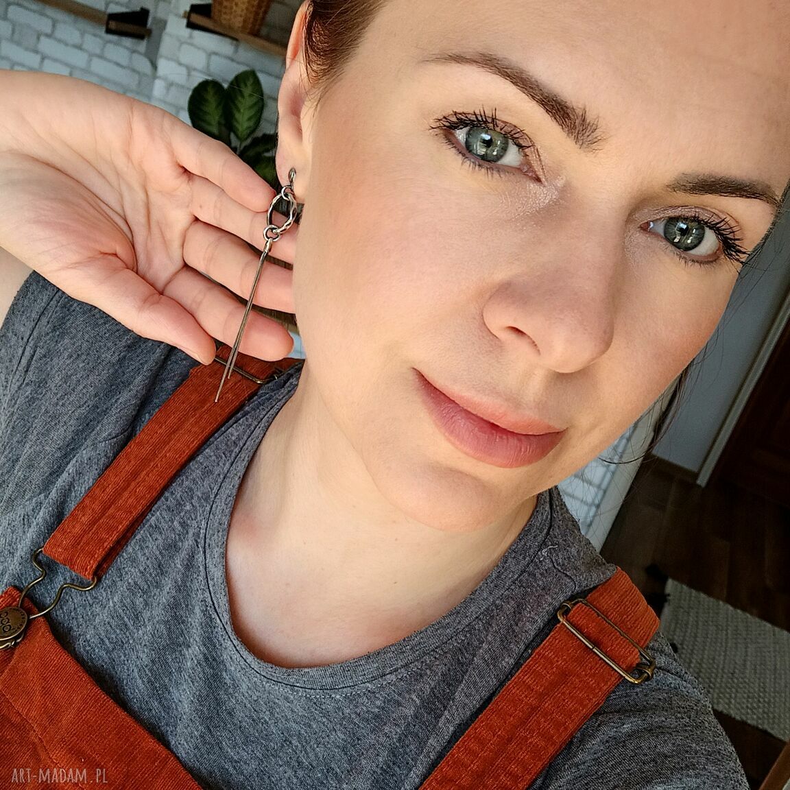 kolczyki: Długie kolczyki kółka i żmijki srebro 925. handmade