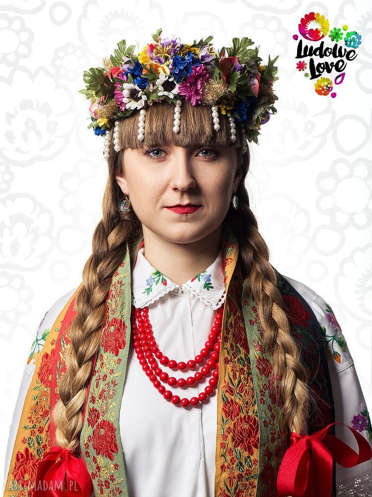 Kolczyki wiszące kwieciste - ludowe wycinanki w stylu łowickim