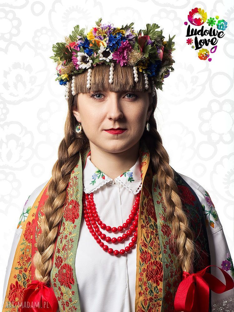 Kolczyki wiszące Koguty - łowicki folklor
