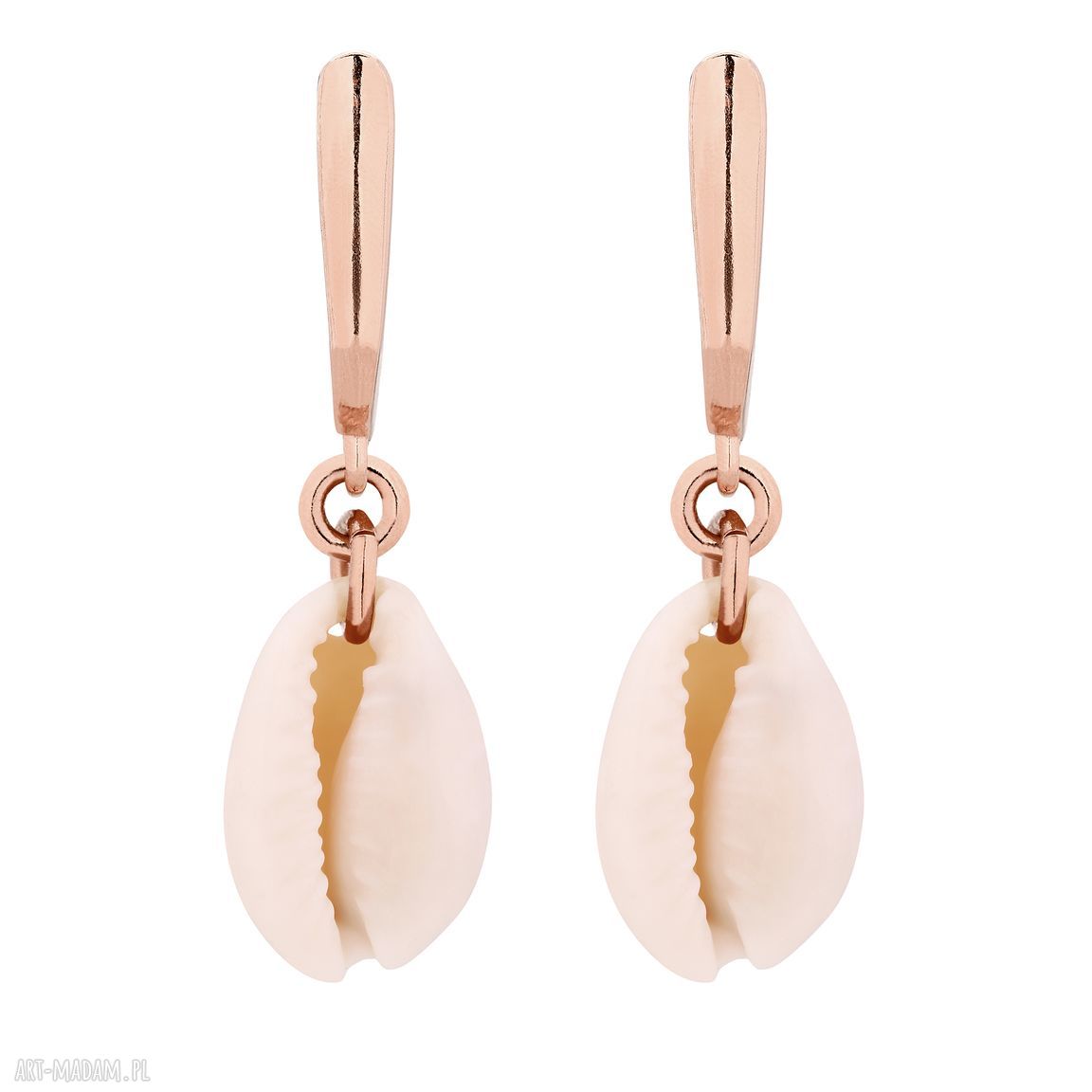 Kolczyki muszelkami różowego złota muszelki wiszące stylowe