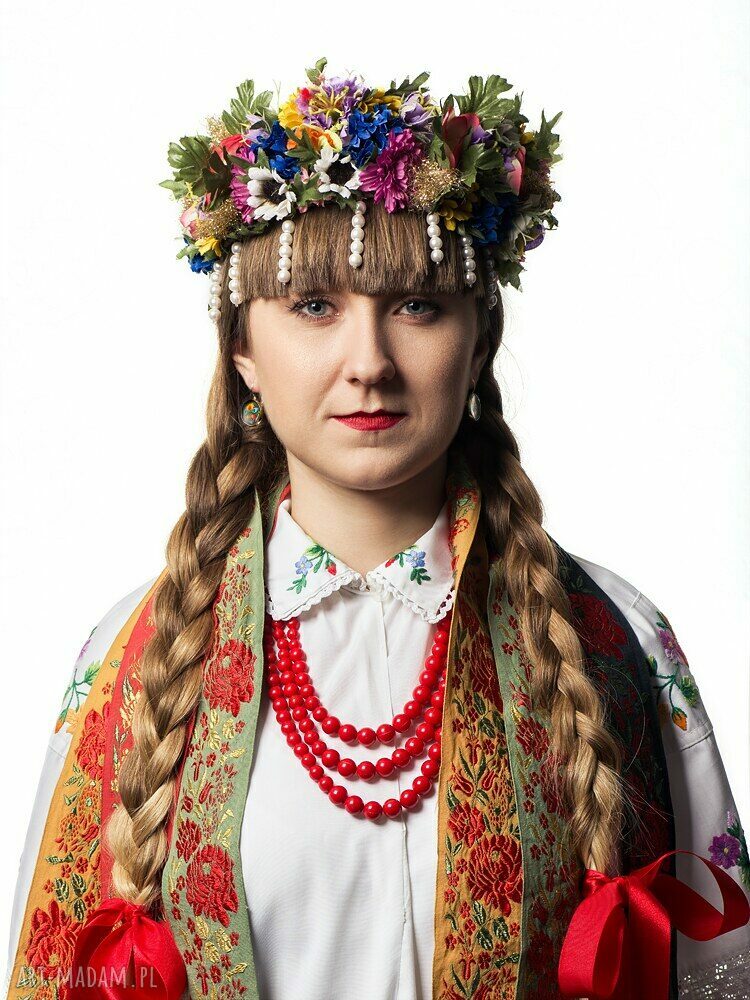 Kolczyki wiszące Łowickie Kwiaty Ludowe Love
