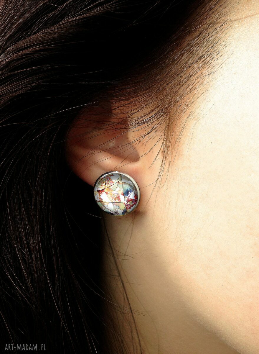 kolczyki: Witraż Kolczyki sztyfty Ręcznie wykonane