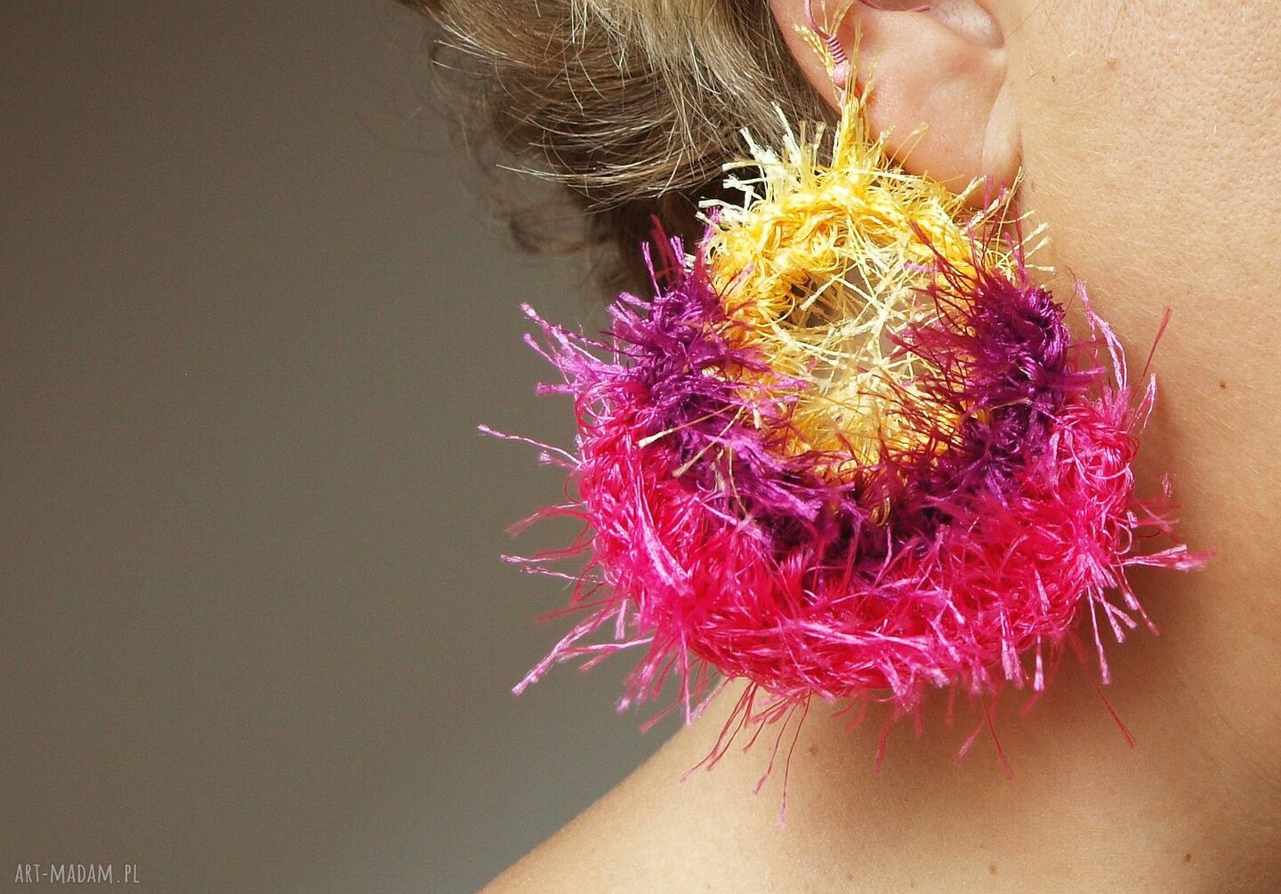 kolczyki: Włochate kolczyki Ręczne wykonanie