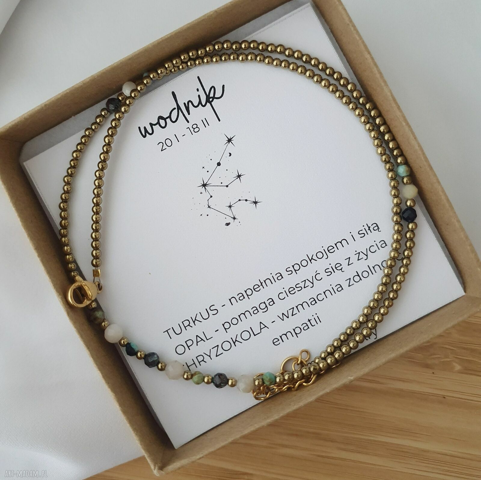 WODNIK - naszyjnik dla znaków zodiaku choker ze stali chirurgicznej